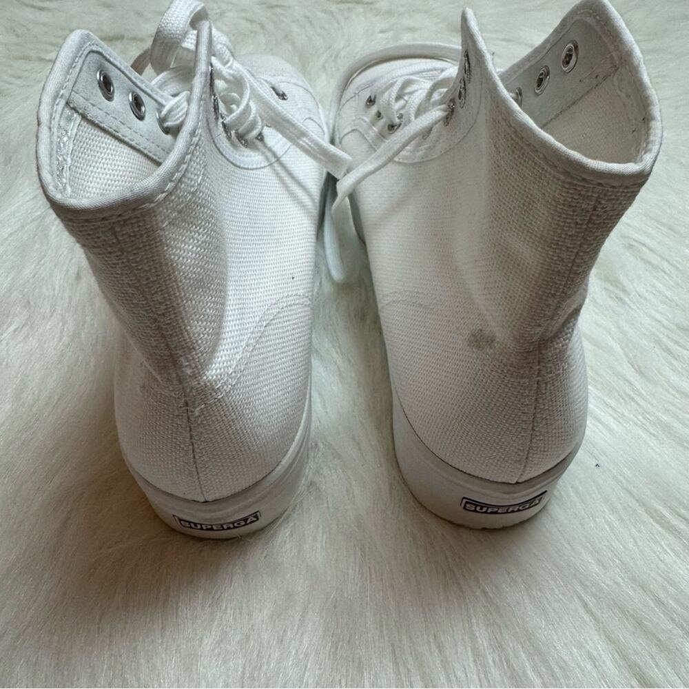 Superga 2705 HI TOP White S3111MW High Top Lace Up Canvas Sneakers - Picture 6 of 8